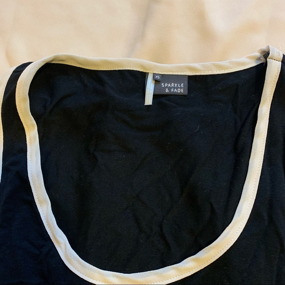 Sparkle & Fade Black + Cream Striped Tank - Picture 3 of 3